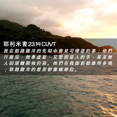 Picture 02 - 耶 利 米 書 23:14 CUVT - 我 在 耶 路 撒 冷 的 先 知 中 曾 見 - Bible Verse Picture