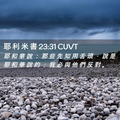 Picture 02 - 耶 利 米 書 23:31 CUVT - 耶 和 華 說 ： 那 些 先 知 用 舌 頭 - Bible Verse Picture