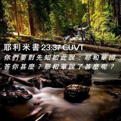 Picture 02 - 耶 利 米 書 23:37 CUVT - 你 們 要 對 先 知 如 此 說 ： 耶 和 - Bible Verse Picture