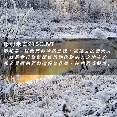 Picture 02 - 耶 利 米 書 24:5 CUVT - 耶 和 華 ─ 以 色 列 的 神 如 此 說 - Bible Verse Picture