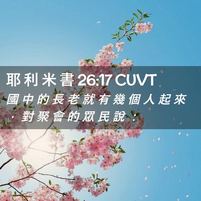 Picture 02 - 耶 利 米 書 26:17 CUVT - 國 中 的 長 老 就 有 幾 個 人 起 來 - Bible Verse Picture