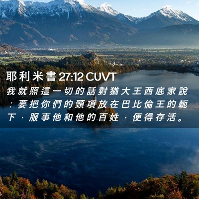 Picture 02 - 耶 利 米 書 27:12 CUVT - 我 就 照 這 一 切 的 話 對 猶 大 王 - Bible Verse Picture
