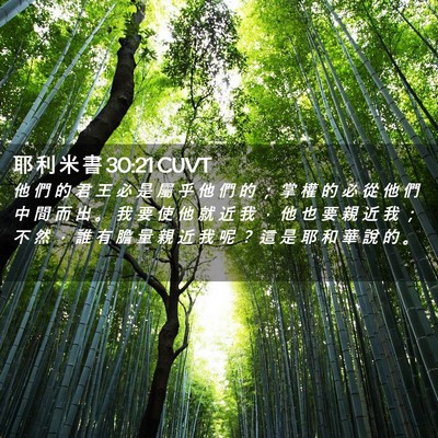 Picture 02 - 耶 利 米 書 30:21 CUVT - 他 們 的 君 王 必 是 屬 乎 他 們 的 - Bible Verse Picture