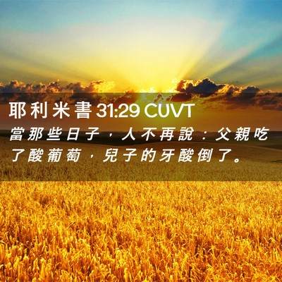 Picture 02 - 耶 利 米 書 31:29 CUVT - 當 那 些 日 子 ， 人 不 再 說 ： 父 - Bible Verse Picture