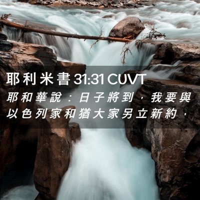Picture 02 - 耶 利 米 書 31:31 CUVT - 耶 和 華 說 ： 日 子 將 到 ， 我 要 - Bible Verse Picture