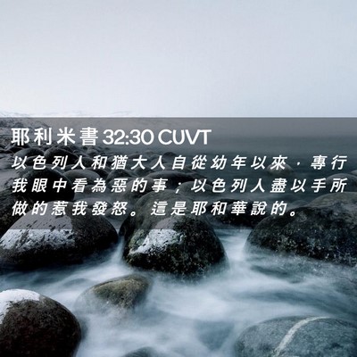 Picture 02 - 耶 利 米 書 32:30 CUVT - 以 色 列 人 和 猶 大 人 自 從 幼 年 - Bible Verse Picture