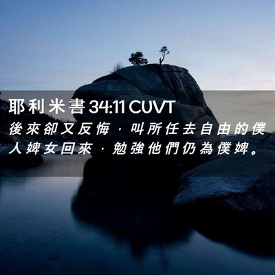 Picture 02 - 耶 利 米 書 34:11 CUVT - 後 來 卻 又 反 悔 ， 叫 所 任 去 自 - Bible Verse Picture