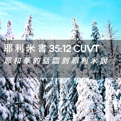 Picture 02 - 耶 利 米 書 35:12 CUVT - 耶 和 華 的 話 臨 到 耶 利 米 說 - Bible Verse Picture