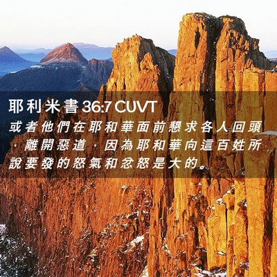 Picture 02 - 耶 利 米 書 36:7 CUVT - 或 者 他 們 在 耶 和 華 面 前 懇 求 - Bible Verse Picture