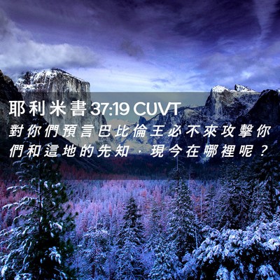 Picture 02 - 耶 利 米 書 37:19 CUVT - 對 你 們 預 言 巴 比 倫 王 必 不 來 - Bible Verse Picture