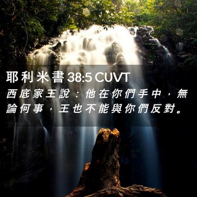 Picture 02 - 耶 利 米 書 38:5 CUVT - 西 底 家 王 說 ： 他 在 你 們 手 中 - Bible Verse Picture