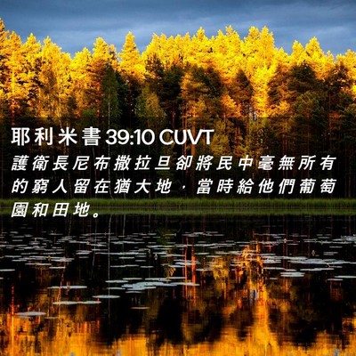 Picture 02 - 耶 利 米 書 39:10 CUVT - 護 衛 長 尼 布 撒 拉 旦 卻 將 民 中 - Bible Verse Picture
