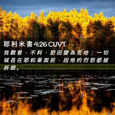 Picture 02 - 耶 利 米 書 4:26 CUVT - 我 觀 看 ， 不 料 ， 肥 田 變 為 荒 - Bible Verse Picture
