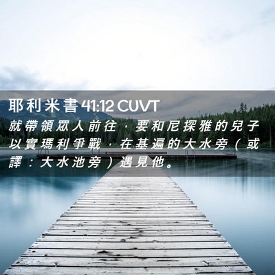 Picture 02 - 耶 利 米 書 41:12 CUVT - 就 帶 領 眾 人 前 往 ， 要 和 尼 探 - Bible Verse Picture