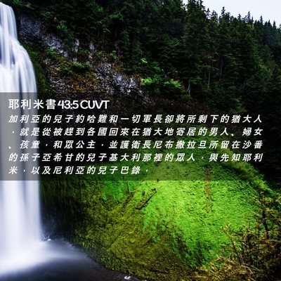 Picture 02 - 耶 利 米 書 43:5 CUVT - 加 利 亞 的 兒 子 約 哈 難 和 一 切 - Bible Verse Picture
