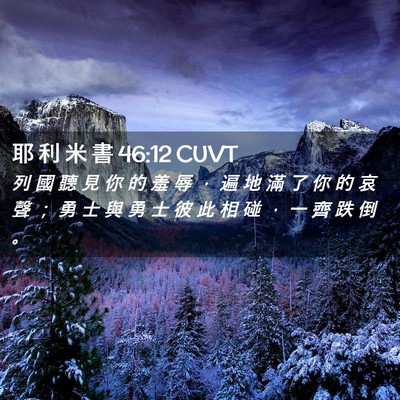 Picture 02 - 耶 利 米 書 46:12 CUVT - 列 國 聽 見 你 的 羞 辱 ， 遍 地 滿 - Bible Verse Picture
