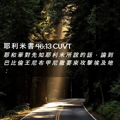 Picture 02 - 耶 利 米 書 46:13 CUVT - 耶 和 華 對 先 知 耶 利 米 所 說 的 - Bible Verse Picture