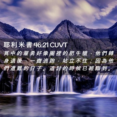 Picture 02 - 耶 利 米 書 46:21 CUVT - 其 中 的 雇 勇 好 像 圈 裡 的 肥 牛 - Bible Verse Picture