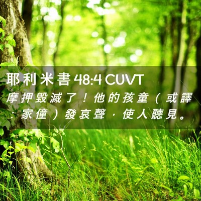 Picture 02 - 耶 利 米 書 48:4 CUVT - 摩 押 毀 滅 了 ！ 他 的 孩 童 （ 或 - Bible Verse Picture