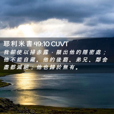 Picture 02 - 耶 利 米 書 49:10 CUVT - 我 卻 使 以 掃 赤 露 ， 顯 出 他 的 - Bible Verse Picture