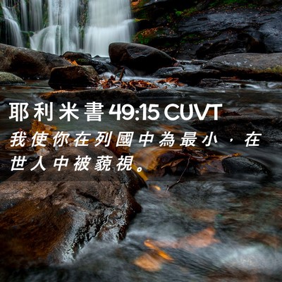 Picture 02 - 耶 利 米 書 49:15 CUVT - 我 使 你 在 列 國 中 為 最 小 ， 在 - Bible Verse Picture