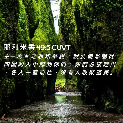 Picture 02 - 耶 利 米 書 49:5 CUVT - 主 ─ 萬 軍 之 耶 和 華 說 ： 我 要 - Bible Verse Picture