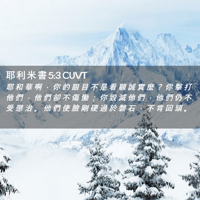 Picture 02 - 耶 利 米 書 5:3 CUVT - 耶 和 華 啊 ， 你 的 眼 目 不 是 看 - Bible Verse Picture