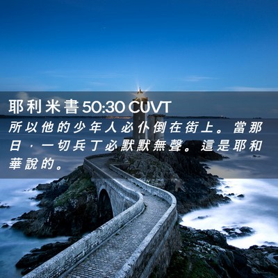 Picture 02 - 耶 利 米 書 50:30 CUVT - 所 以 他 的 少 年 人 必 仆 倒 在 街 - Bible Verse Picture