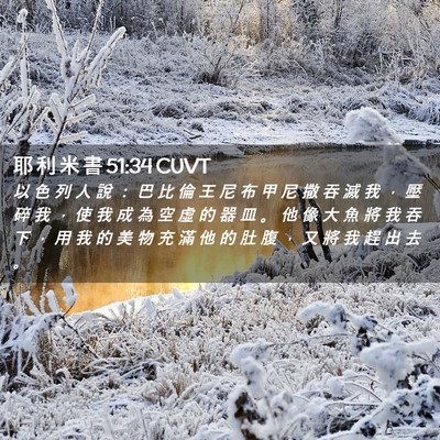 Picture 02 - 耶 利 米 書 51:34 CUVT - 以 色 列 人 說 ： 巴 比 倫 王 尼 布 - Bible Verse Picture
