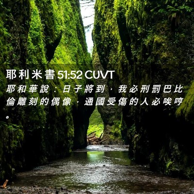 Picture 02 - 耶 利 米 書 51:52 CUVT - 耶 和 華 說 ： 日 子 將 到 ， 我 必 - Bible Verse Picture