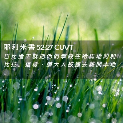 Picture 02 - 耶 利 米 書 52:27 CUVT - 巴 比 倫 王 就 把 他 們 擊 殺 在 哈 - Bible Verse Picture