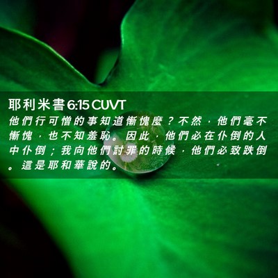 Picture 02 - 耶 利 米 書 6:15 CUVT - 他 們 行 可 憎 的 事 知 道 慚 愧 麼 - Bible Verse Picture