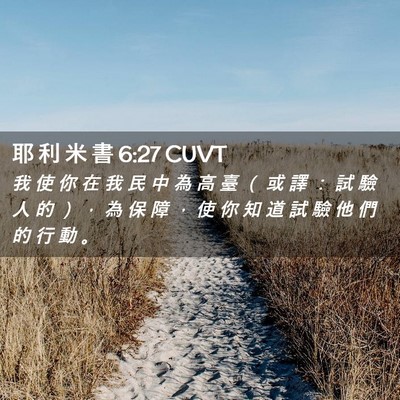 Picture 02 - 耶 利 米 書 6:27 CUVT - 我 使 你 在 我 民 中 為 高 臺 （ 或 - Bible Verse Picture