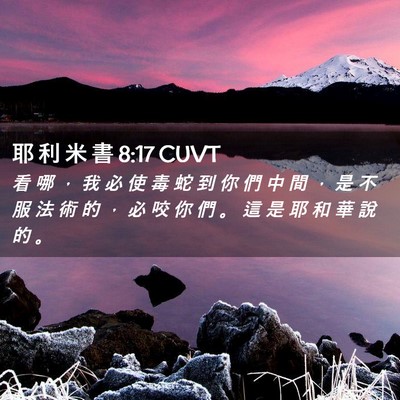 Picture 02 - 耶 利 米 書 8:17 CUVT - 看 哪 ， 我 必 使 毒 蛇 到 你 們 中 - Bible Verse Picture