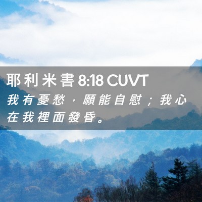 Picture 02 - 耶 利 米 書 8:18 CUVT - 我 有 憂 愁 ， 願 能 自 慰 ； 我 心 - Bible Verse Picture