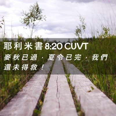 Picture 02 - 耶 利 米 書 8:20 CUVT - 麥 秋 已 過 ， 夏 令 已 完 ， 我 們 - Bible Verse Picture