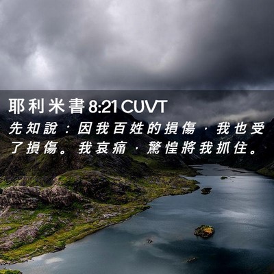 Picture 02 - 耶 利 米 書 8:21 CUVT - 先 知 說 ： 因 我 百 姓 的 損 傷 ， - Bible Verse Picture
