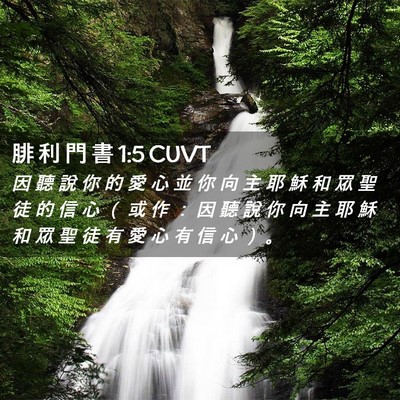 Picture 02 - 腓 利 門 書 1:5 CUVT - 因 聽 說 你 的 愛 心 並 你 向 主 耶 - Bible Verse Picture