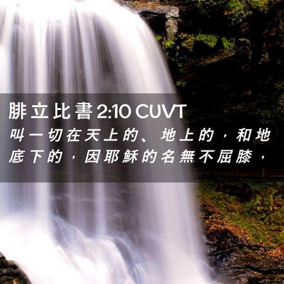 Picture 02 - 腓 立 比 書 2:10 CUVT - 叫 一 切 在 天 上 的 、 地 上 的 ， - Bible Verse Picture