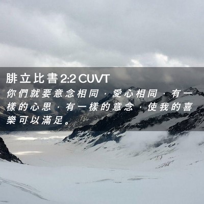 Picture 02 - 腓 立 比 書 2:2 CUVT - 你 們 就 要 意 念 相 同 ， 愛 心 相 - Bible Verse Picture