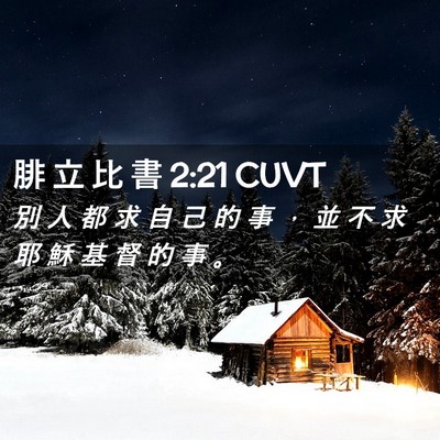 Picture 02 - 腓 立 比 書 2:21 CUVT - 別 人 都 求 自 己 的 事 ， 並 不 求 - Bible Verse Picture