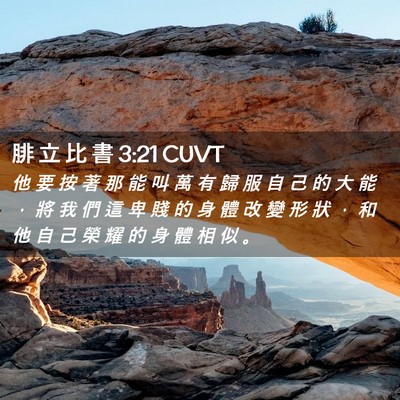 Picture 02 - 腓 立 比 書 3:21 CUVT - 他 要 按 著 那 能 叫 萬 有 歸 服 自 - Bible Verse Picture