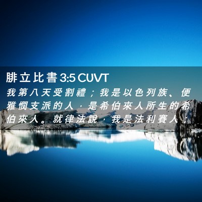 Picture 02 - 腓 立 比 書 3:5 CUVT - 我 第 八 天 受 割 禮 ； 我 是 以 色 - Bible Verse Picture