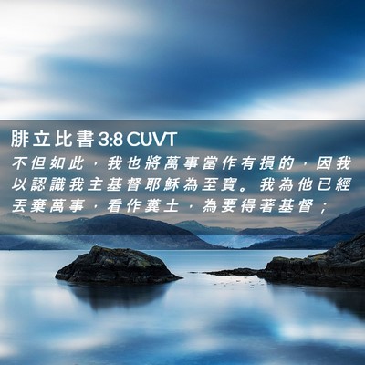 Picture 02 - 腓 立 比 書 3:8 CUVT - 不 但 如 此 ， 我 也 將 萬 事 當 作 - Bible Verse Picture