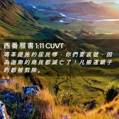 Picture 02 - 西 番 雅 書 1:11 CUVT - 瑪 革 提 施 的 居 民 哪 ， 你 們 要 - Bible Verse Picture