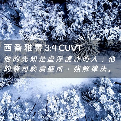 Picture 02 - 西 番 雅 書 3:4 CUVT - 他 的 先 知 是 虛 浮 詭 詐 的 人 ； - Bible Verse Picture
