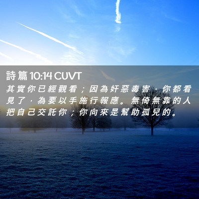 Picture 02 - 詩 篇 10:14 CUVT - 其 實 你 已 經 觀 看 ； 因 為 奸 惡 - Bible Verse Picture