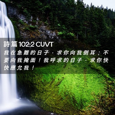 Picture 02 - 詩 篇 102:2 CUVT - 我 在 急 難 的 日 子 ， 求 你 向 我 - Bible Verse Picture