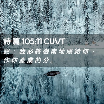 Picture 02 - 詩 篇 105:11 CUVT - 說 ： 我 必 將 迦 南 地 賜 給 你 ， - Bible Verse Picture