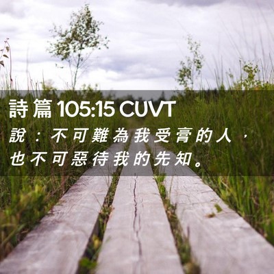 Picture 02 - 詩 篇 105:15 CUVT - 說 ： 不 可 難 為 我 受 膏 的 人 ， - Bible Verse Picture